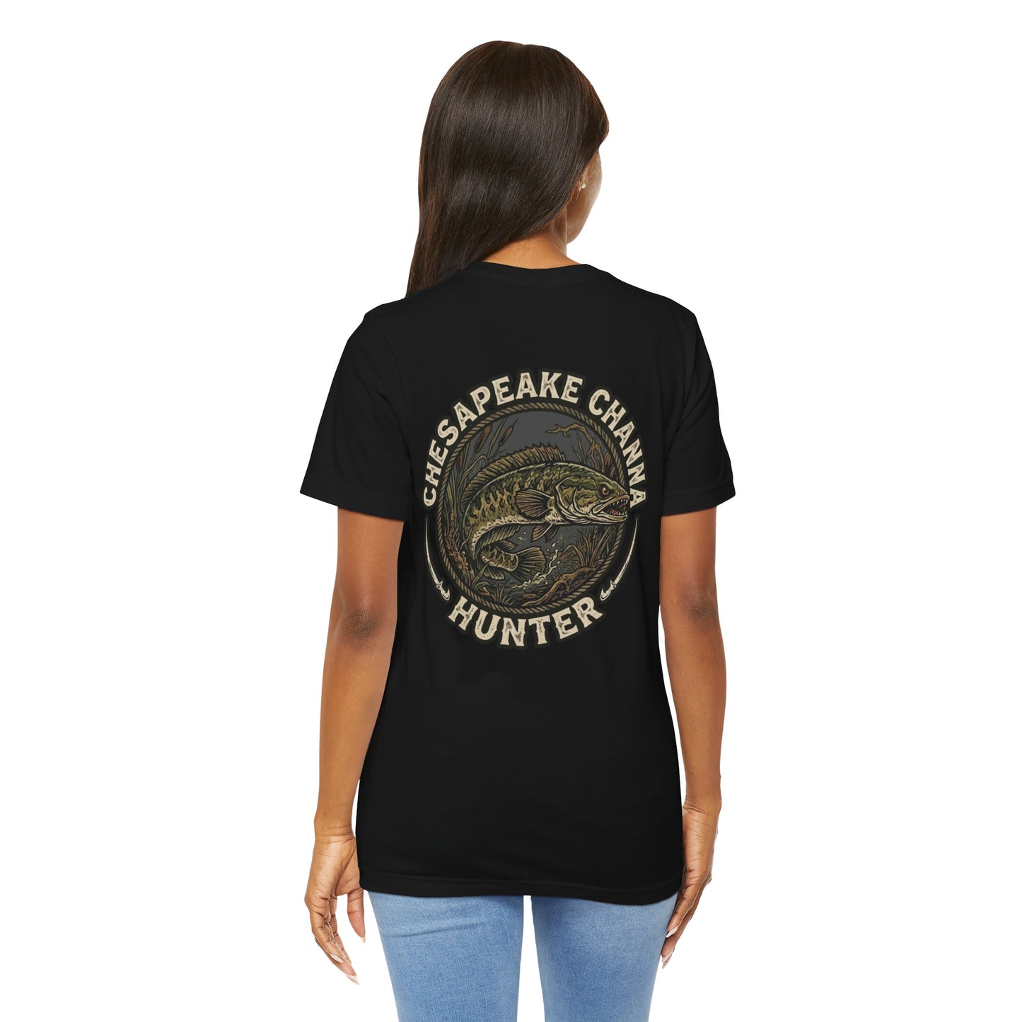 Chesapeake Channa Hunter Premium Graphic Fishing T-Shirt I Chesapeake Bay Angler Gift