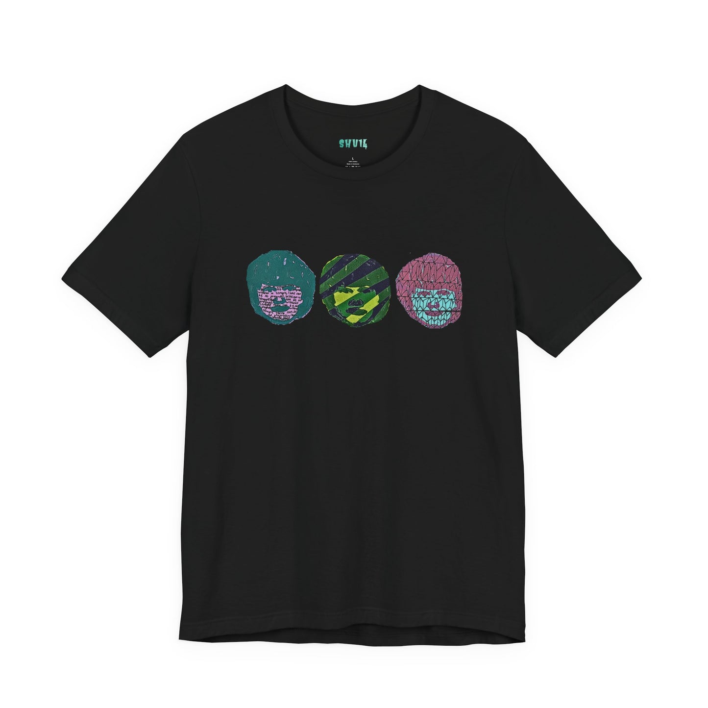 Retro Vaporwave Tee — Triple Neon Globe Graphic
